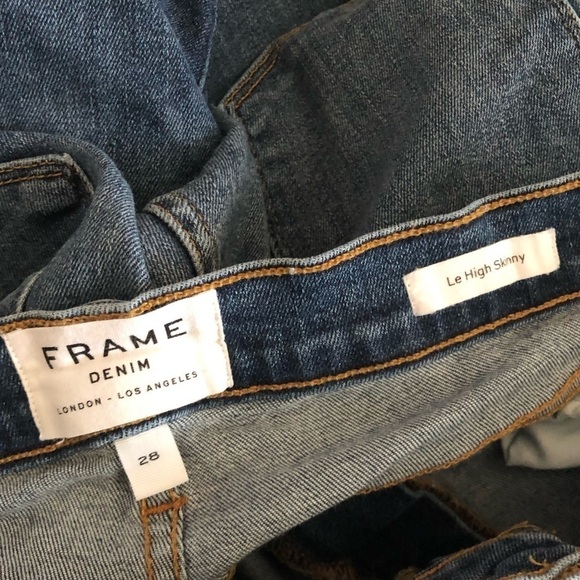 Frame Le High Skinny in Selman Triangle Raw Frayed Jeans - Picture 8 of 9